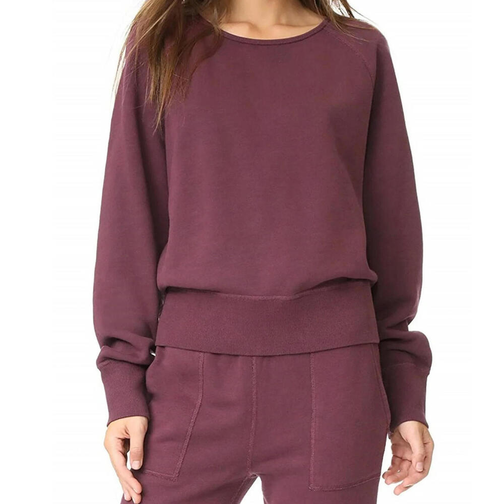 rag & bone Burgundy Cotton Long Sleeve Sweatshirt Sporty Crew Neck Small